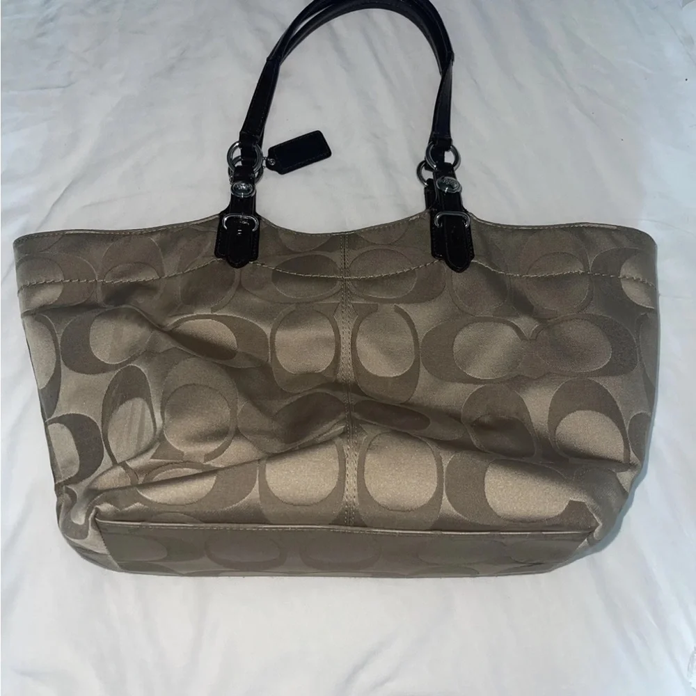 Coach Tan and Brown Signature Tote​